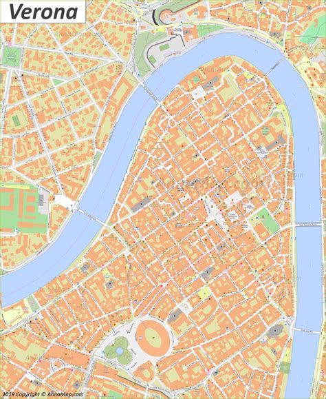 city map of verona italy