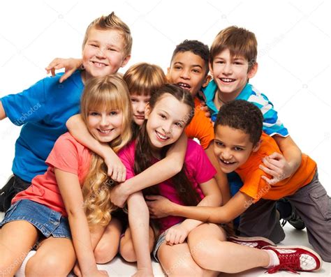 Group of happy smiling kids Stock Photo by ©serrnovik 24687485