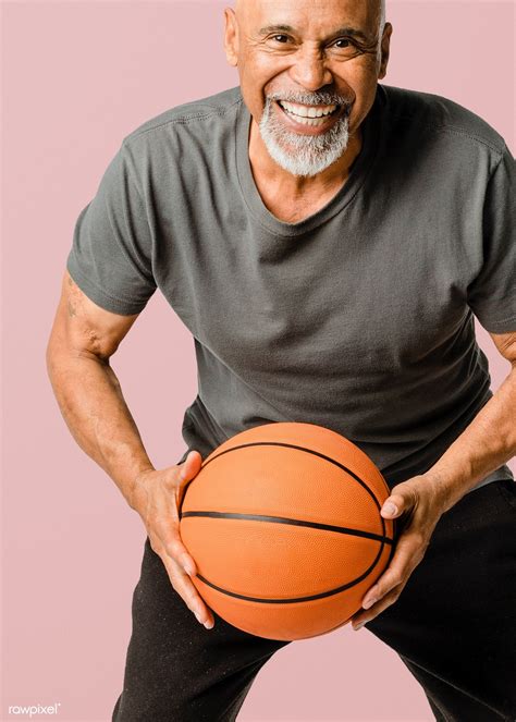 Retired man playing a basketball mockup | premium image by rawpixel.com