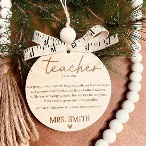 Teacher Christmas Ornament Personalized Teacher Gift - Etsy