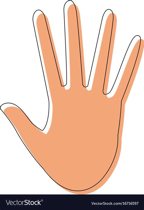 Hand showing five finger waving gesture icon Vector Image