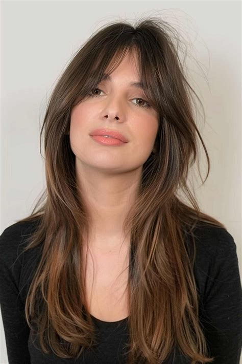 25 Long Layered Hairstyles with Curtain Bangs You'll Want to Try in
