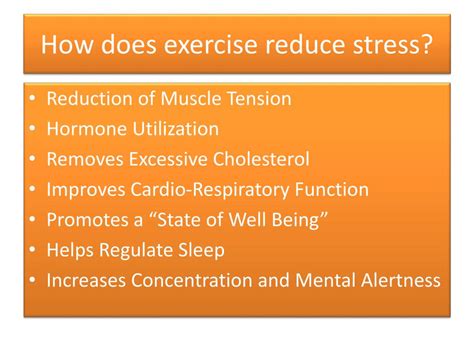 stress reduction  exercise powerpoint