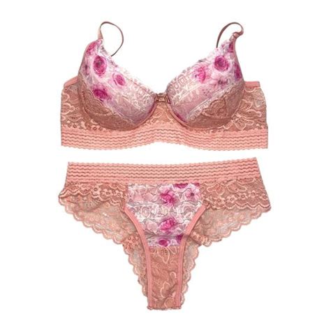 Mulher De Calcinha E Sutia - Conjunto de Calcinha e Sutiã Rendado Com Bojo Floral Lingerie Charmosa ...