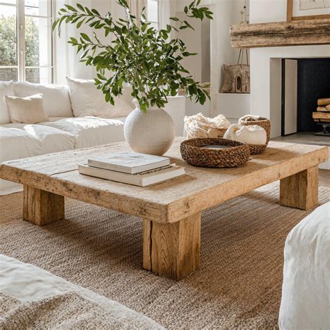 rustic oak wood coffee table modern coffee table  edge farmhouse
