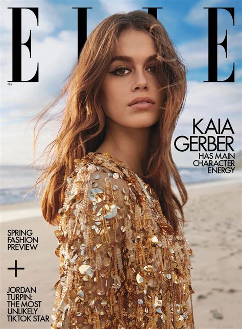 Kaia Gerber covers Elle US February 2023 by Cass Bird - fashionotography