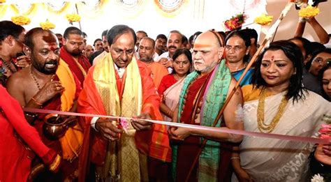 Telangana Chief Minister K Chandrashekhar Rao during the inauguration ...