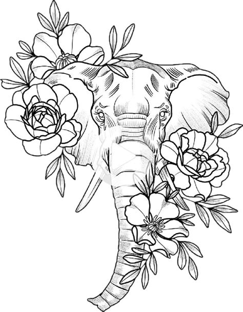 Autocollant par @ - wlkanja-- | Dessin tête éléphant, Dessin éléphant ...