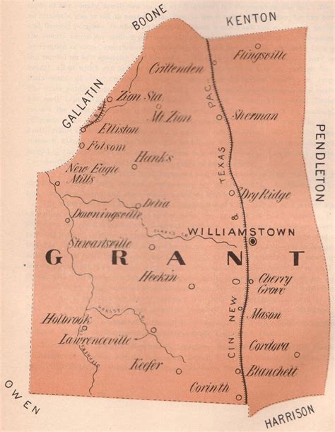 1889 Map of Grant County, Kentucky