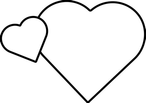 double heart clip art black  white