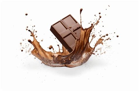 Premium AI Image | A chocolate bar is splashing out of a splash of ...