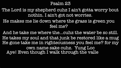 Psalm 23 Ghetto Bible Translation - YouTube