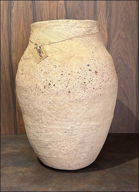 Vaso De Barro Grande Rústico - Vaso de Barro Cilíndrico Rústico