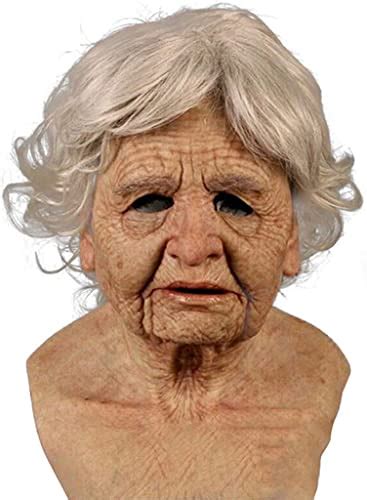 Halloween Mask Realistic Old Man Mask Creepy Human Latex Mask, Scary ...