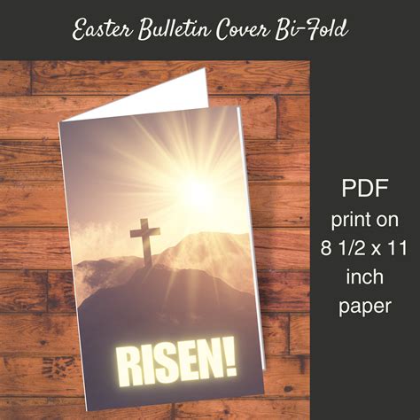 Easter Church Bulletin Cover | Bi-fold Design | PDF | Easter-risen! - Etsy