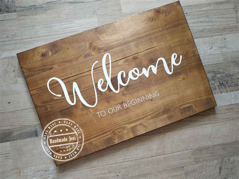 Сватбена табела с надпис "Welcome" - Handmasters.bg