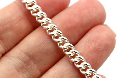 Sterling Silver Heavy Kerb Curb Chain Chain Necklace 55cm or 60cm ...