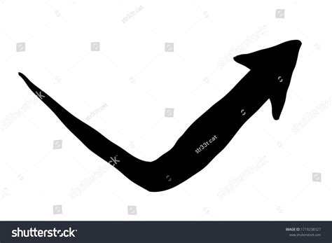 ink arrow angled symbol hand painted stock vector royalty