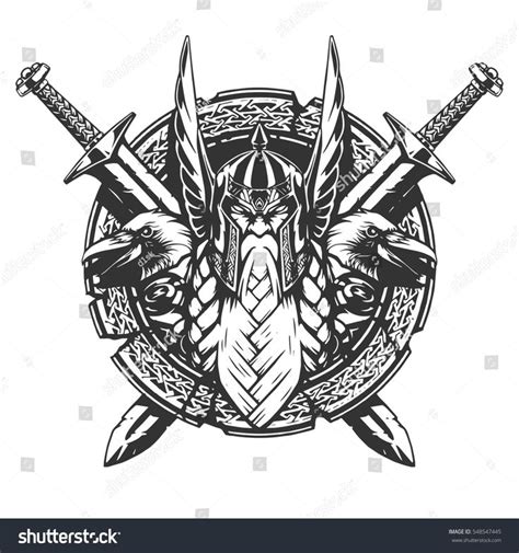 God Odin Illustration Tattoo Style Stock Vector (Royalty Free ...