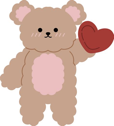 cute hand drawn valentine bear clipart 35913919 PNG