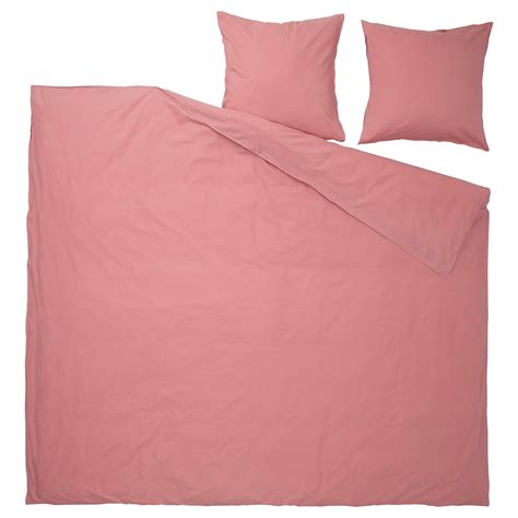 ÄNGSLILJA housse de couette et 2 taies, rose foncé, 240x220/65x65 cm - IKEA