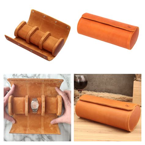 Leather Watch Roll / Leather Watch Case for 3 / Travel Watch Case
