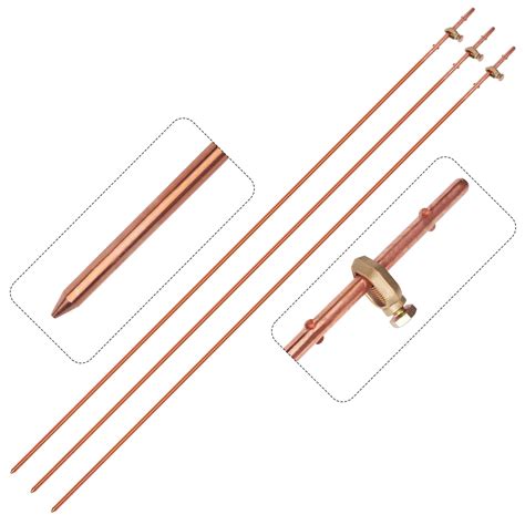 buy  pack grounding rod  clamp  feet long copper electrical
