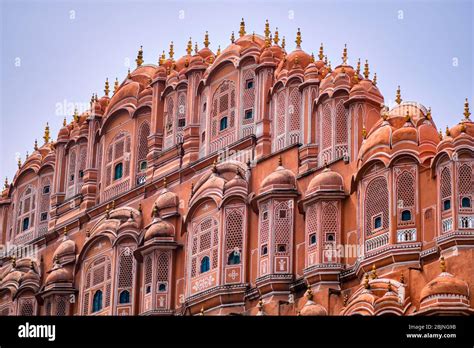 hawa mahal palace  jaipur pink city  rajasthan india stock photo