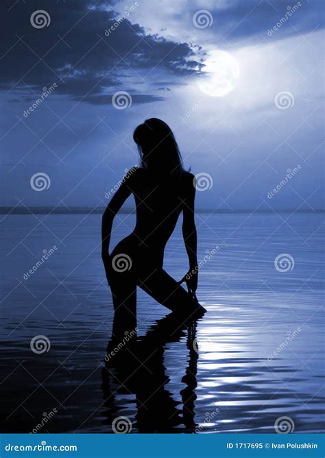 Denuded Girl on Moonlight 3 Stock Image - Image of beauty, female: 1717695