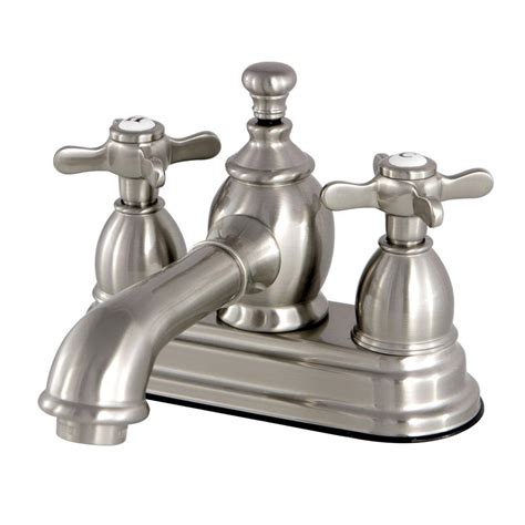 Kingston Brass Vintage Cross 4 in. Centerset 2-Handle Mid-Arc Bathroom ...