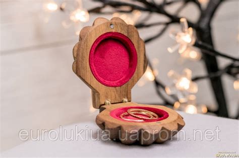 Купить Деревянная шкатулка для колец в виде ракушки, коробочка для ...