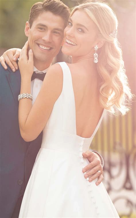 Simple Open-Back Ballgown Wedding Dresses | True Society Bridal