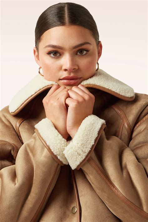 King Louie Monia Lammy jas in naturel | Topvintage