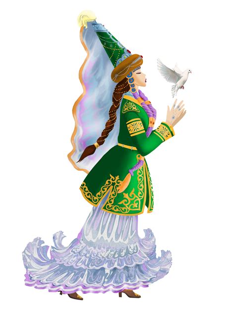 kazakh girl in national clothes