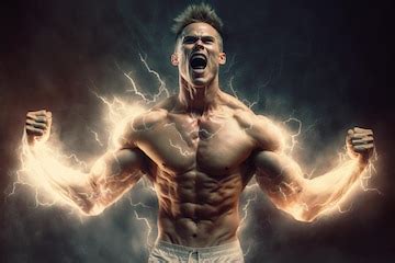 Premium Photo | Athlete screaming from energy he is feeling strong body ...