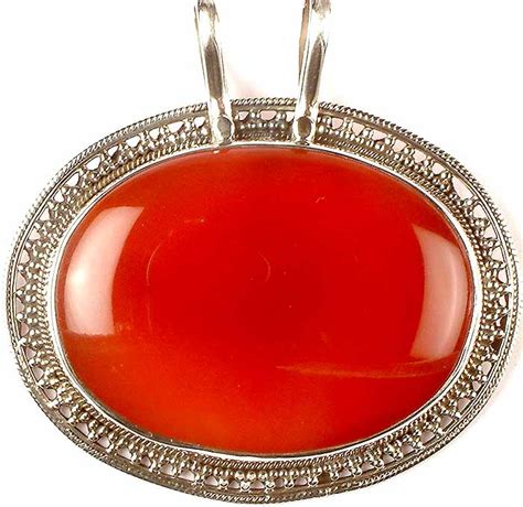 Oval Carnelian Pendant | Exotic India Art