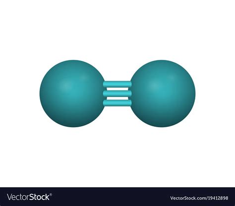 Molecular formula of nitrogen Royalty Free Vector Image