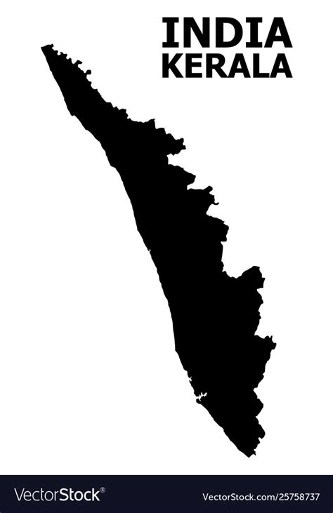 Flat map kerala state with name Royalty Free Vector Image