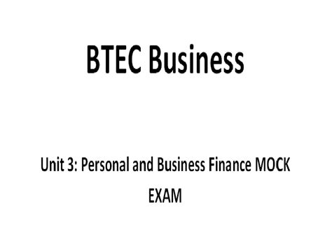 btec unit  personal  business finance mock paper  answers