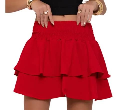 Saia Babado Camadas Curta - Saia Em Camadas Curta Moda Blogueira Babados Verão Elastex ...
