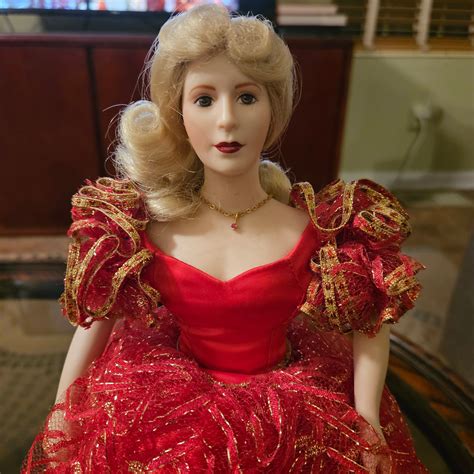 Gorgeous Vintage 1988 Franklin Mint Porcelain gemstone Girls Ruby Doll