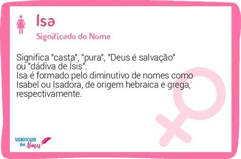 Como Se Escreve Isa - Significado do Nome Isa - Significado dos Nomes