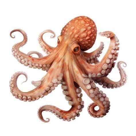 premium ai image octopus isolated  white created  generative ai