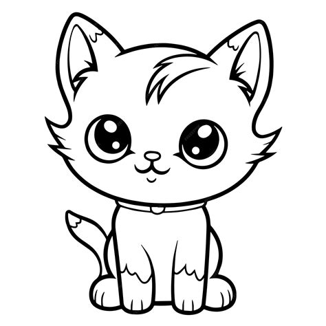Premium Vector | A black and white drawing of a kitten with the word