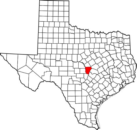 Image: Map of Texas highlighting Burnet County