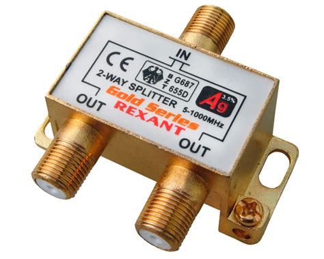 Делитель на 2 в упаковке 2-WAY Splitter Gold (+ 3 F-разъема) Rexant ...