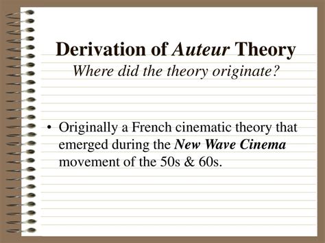 PPT - The Auteur Theory of Film PowerPoint Presentation, free download ...