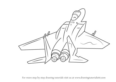 Learn How to Draw Fighter Jet Aircraft (Fighter Jets) Step by Step : Drawing Tutorials