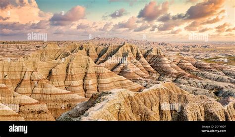 badlands sunset national park  res stock photography  images alamy