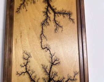 Lichtenberg Fractal Wood Burning Wall Art Framed - Etsy